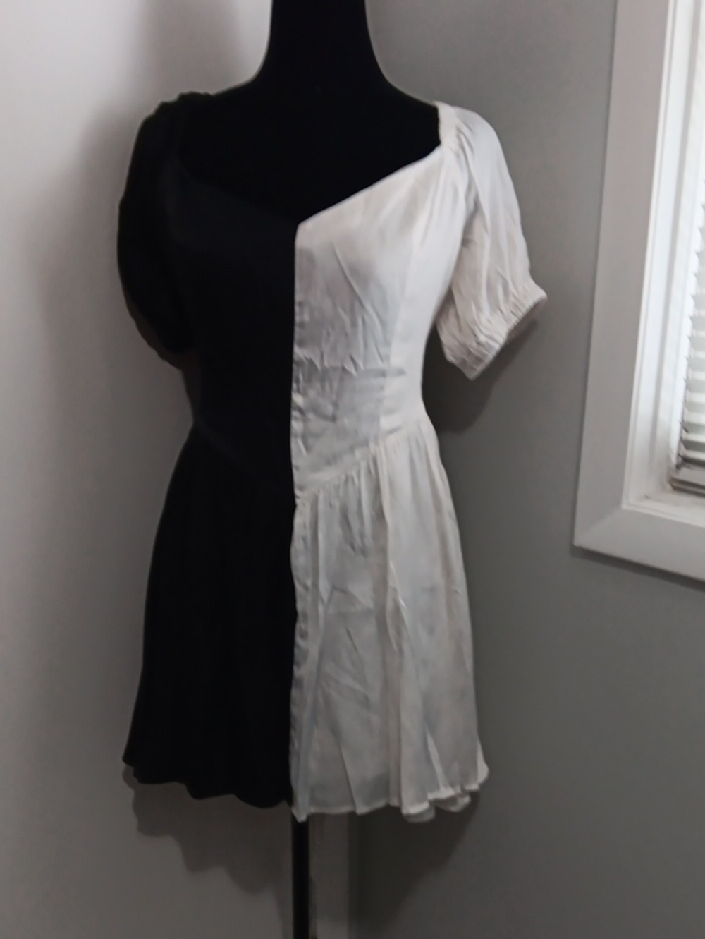 Fashion Brand Company Black and White Two-Tone Mini Dress